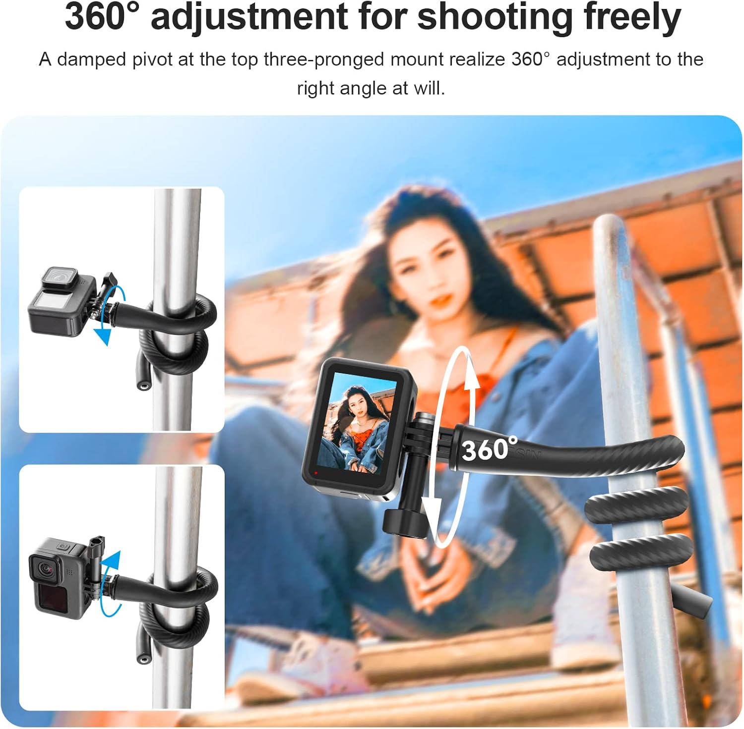 TELESIN Camera Flexible Mount  - огляд і ціна Insta360 Camera Go 3